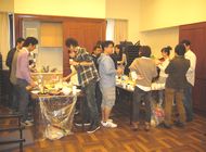 Participants interacting with other participants while enjoying the delicious food