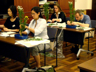 Participants working very hard on their arrangement