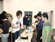Participants making ‘Takoyaki’
