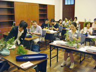 Participants working on their ‘Ikebana’
