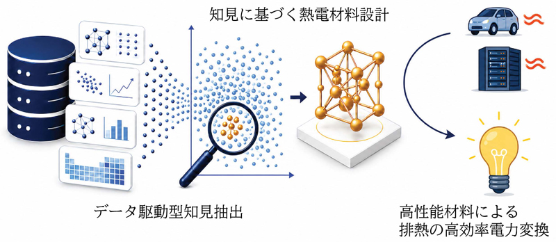 排熱から電気を生み出す熱電材料の”黄金比”をAIが発見―熱の運ばれ方”50-50″が高性能の目印、自律的材料開発実現への一歩―