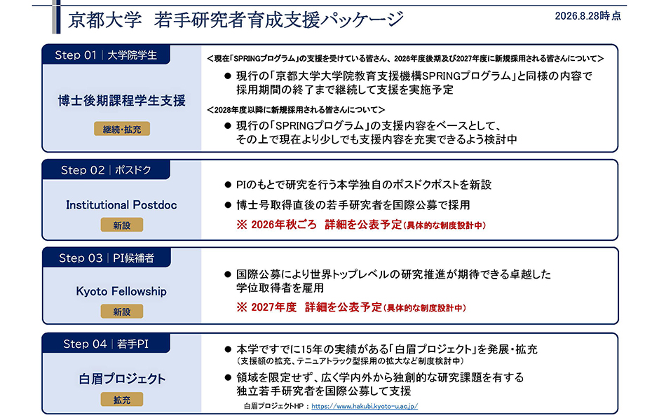 「体制強化計画」における若手研究者育成支援パッケージについて1