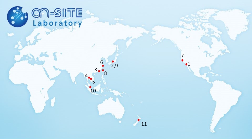 On-site Laboratory配置図(世界地図)