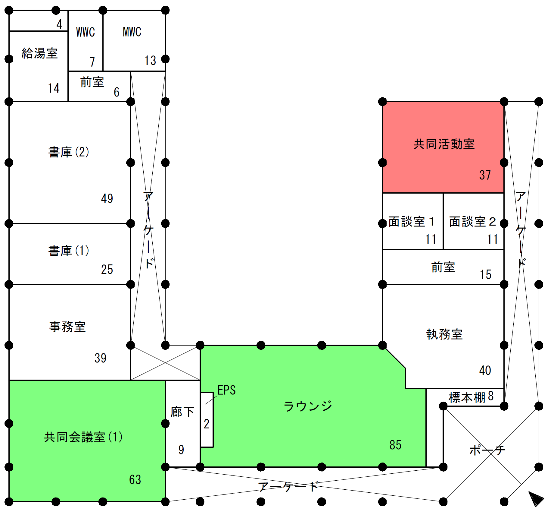 演習林事務室　地図