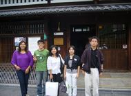 Group picture in front of Gekkeikan Okura Sake Museum