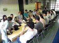 Participants learning how to prepare tea