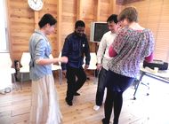 Participant performing a dance from his country