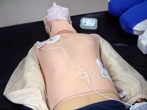 3. Place the defibrillation pads on the patient