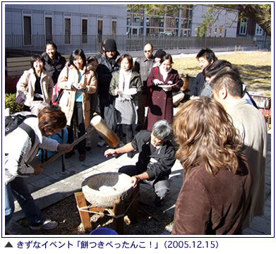 きずなイベント「餅つきぺったんこ!」の写真。2005年12月15日