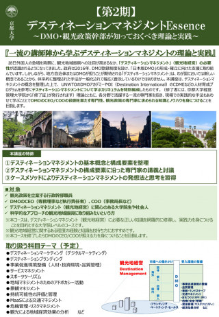 講座 デスティネーションマネジメントessence Dmo 観光政策幹部が知っておくべき理論と実践 21 京都大学